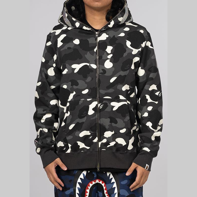 City Camo Shark Full Zip Hoodie - Black - LOADED