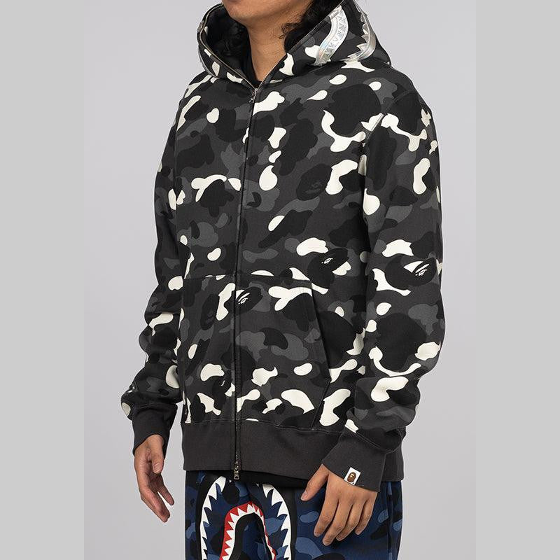 City Camo Shark Full Zip Hoodie - Black - LOADED