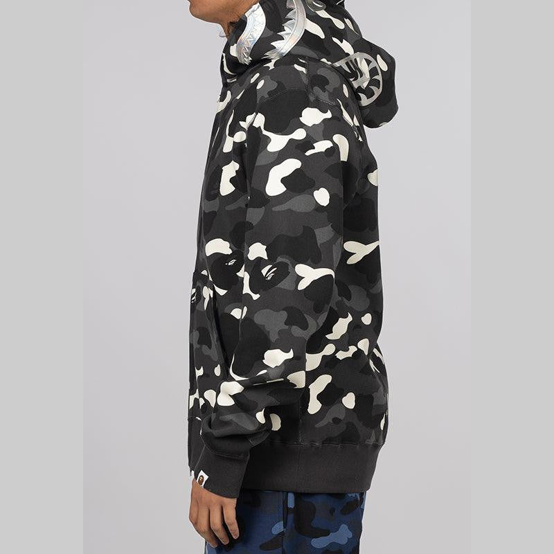 City Camo Shark Full Zip Hoodie - Black - LOADED