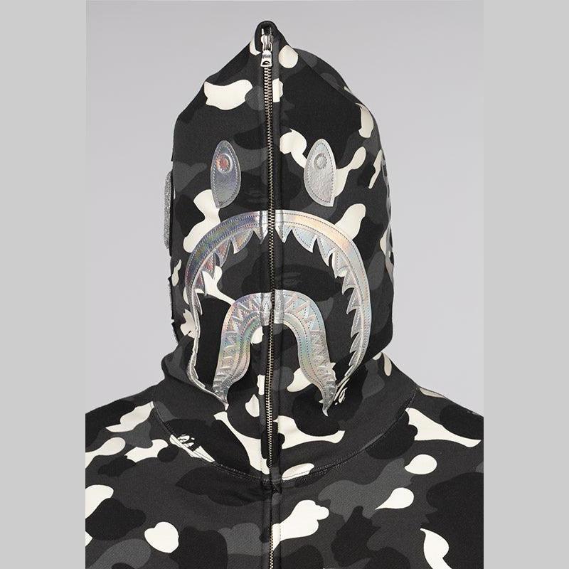 City Camo Shark Full Zip Hoodie - Black – LOADED