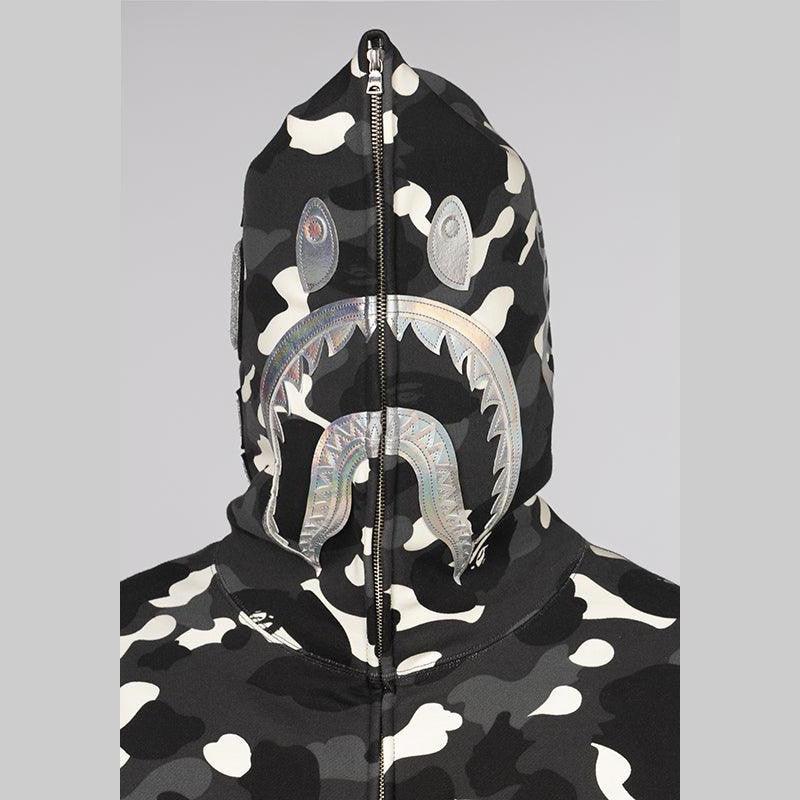 City Camo Shark Full Zip Hoodie - Black - LOADED