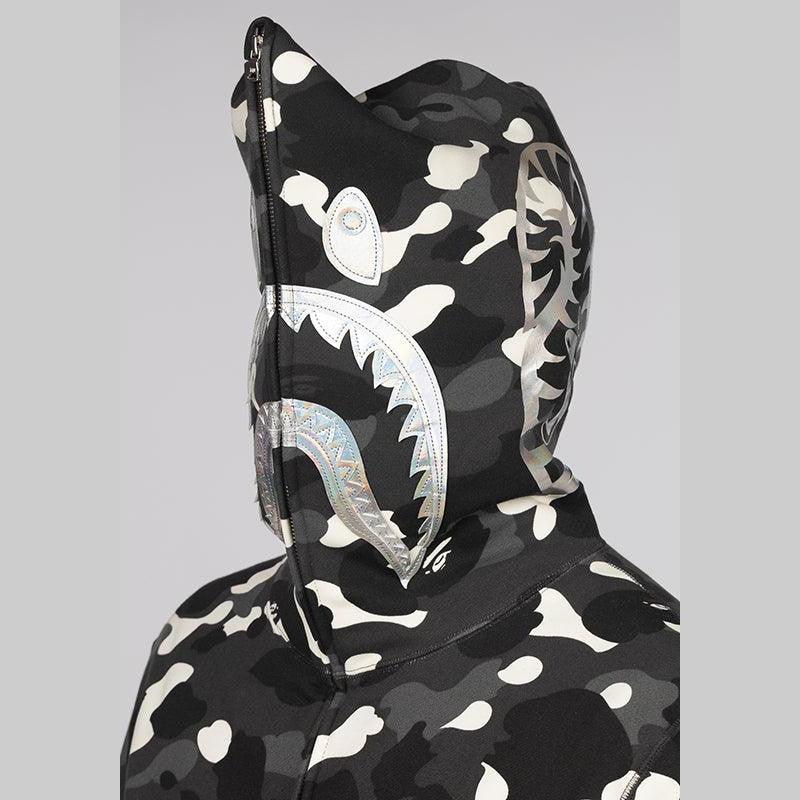 City Camo Shark Full Zip Hoodie - Black - LOADED