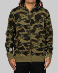 1st Camo 2nd Shark Full Zip Hoodie - Green