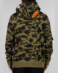 1st Camo 2nd Shark Full Zip Hoodie - Green