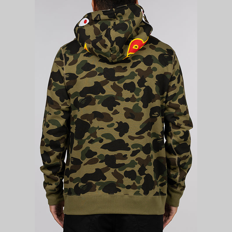 1st Camo 2nd Shark Full Zip Hoodie - Green