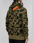 1st Camo 2nd Shark Full Zip Hoodie - Green