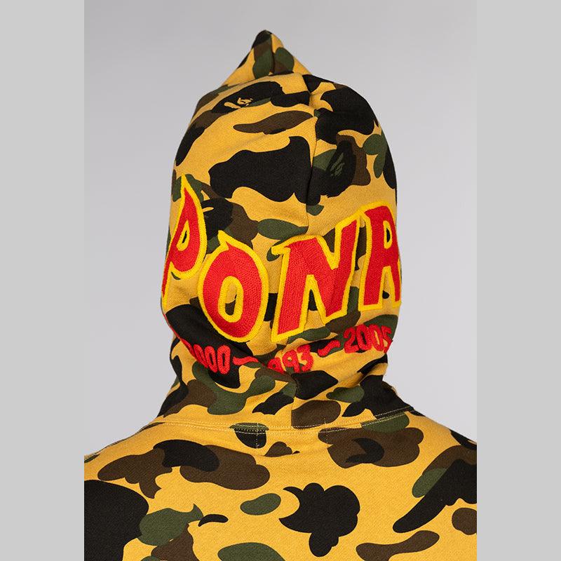 1st Camo 2nd Shark Full Zip Hoodie - Yellow