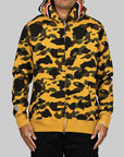 1st Camo 2nd Shark Full Zip Hoodie - Yellow