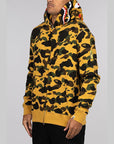 1st Camo 2nd Shark Full Zip Hoodie - Yellow