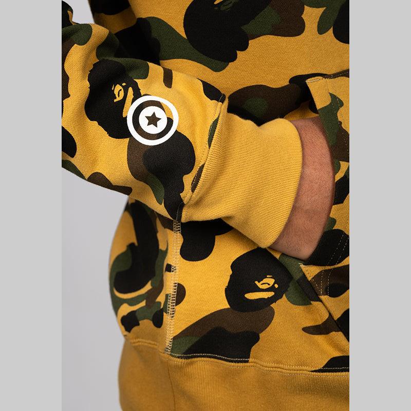 1st Camo 2nd Shark Full Zip Hoodie - Yellow