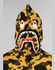 1st Camo 2nd Shark Full Zip Hoodie - Yellow