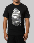Screen Camo Milo On Big Ape T-Shirt - Black/Black