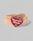 Heart Leather Belt - Red