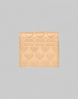 Leather Compact Wallet - Beige