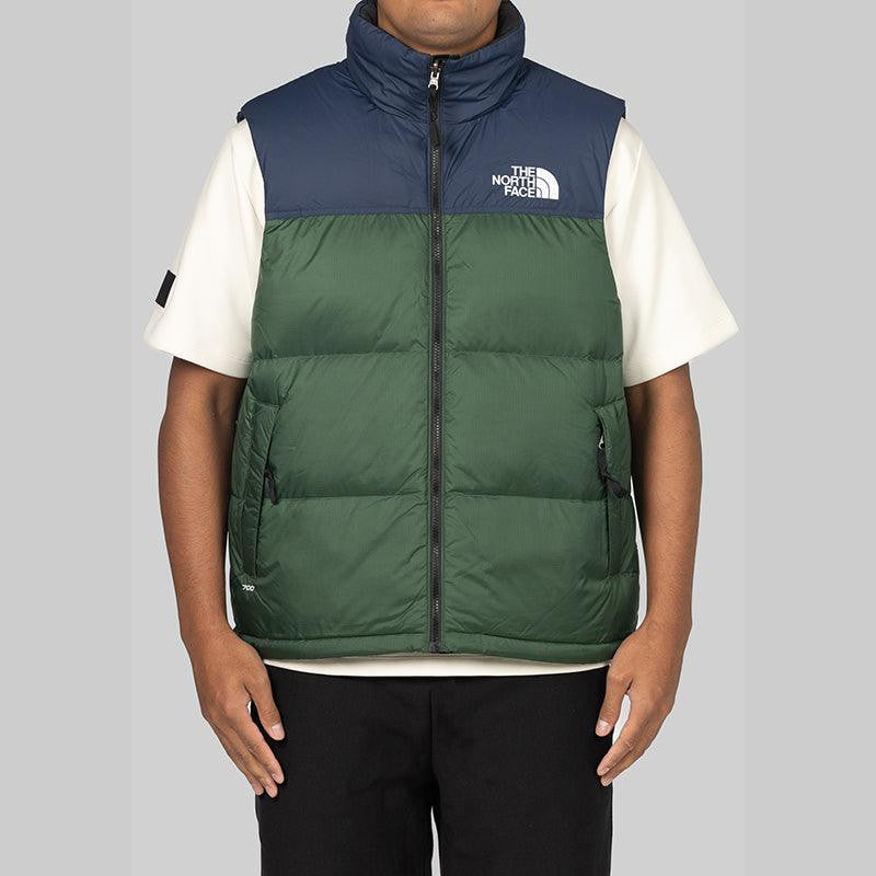 1996 Retro Nuptse Vest - Pine Needle/Summit Navy - LOADED