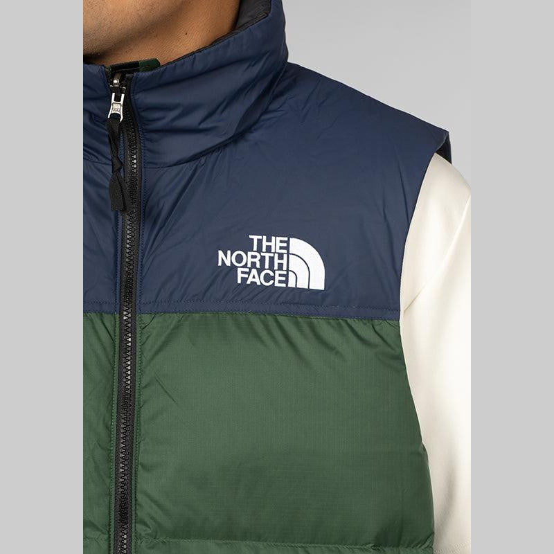 1996 Retro Nuptse Vest - Pine Needle/Summit Navy - LOADED