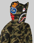 1st Camo Shark Full Zip Hoodie - Green - LOADED