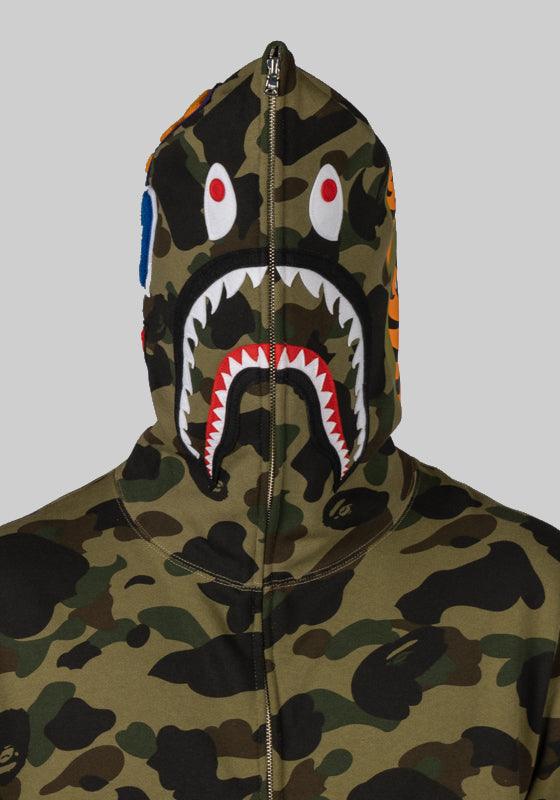 1st Camo Shark Full Zip Hoodie - Green - LOADED