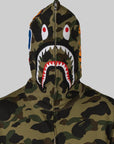 1st Camo Shark Full Zip Hoodie - Green - LOADED