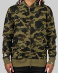 1st Camo Shark Full Zip Hoodie - Green - LOADED