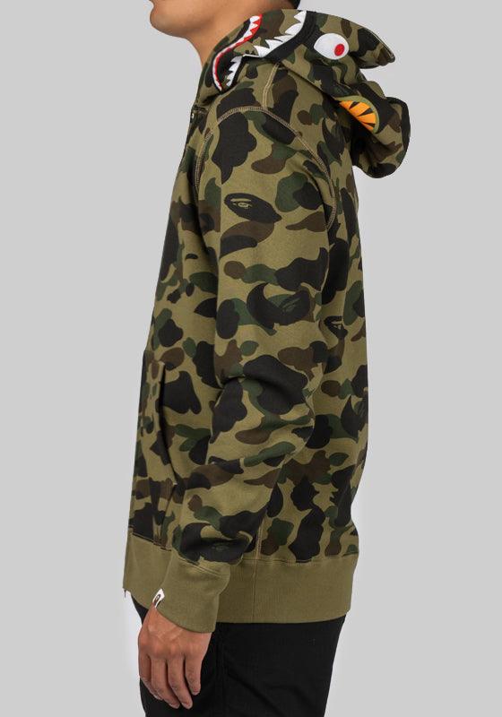Bape 1st camo shark full zip hoodie green sale