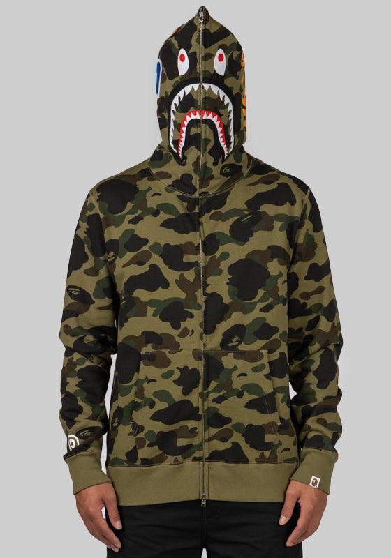 1st Camo Shark Full Zip Hoodie - Green - LOADED