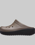 Blunt Toe Blocked Clog - Pewter