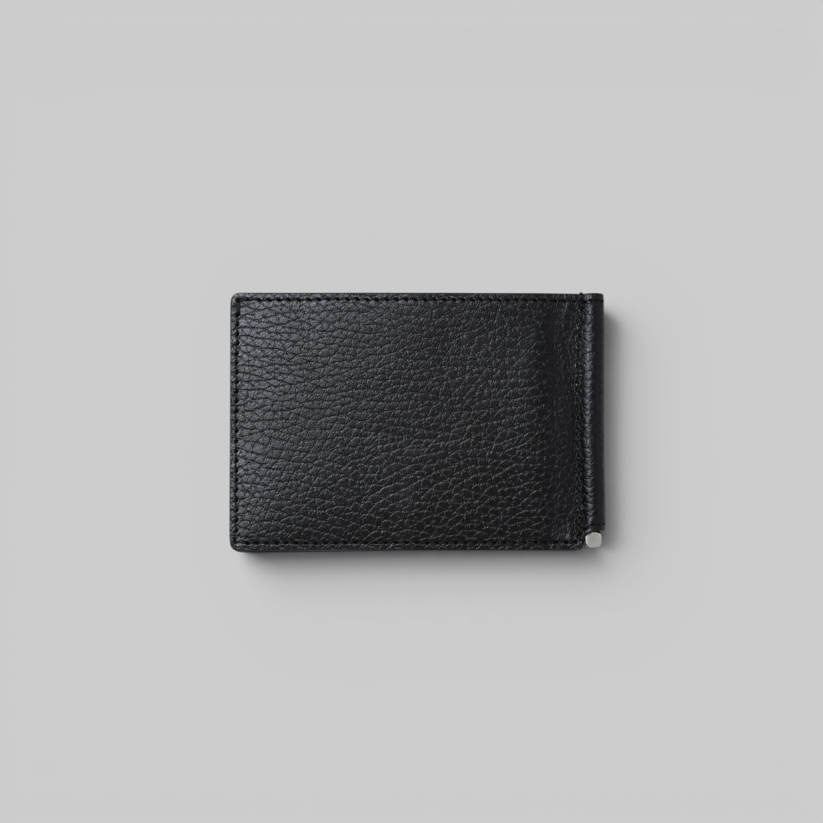 Leather Clip Wallet - Black