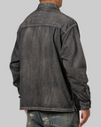 Washed Denim Shirt Long Sleeve - Black