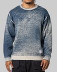 Pigment Bleed Crewneck Sweater - Navy
