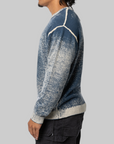 Pigment Bleed Crewneck Sweater - Navy