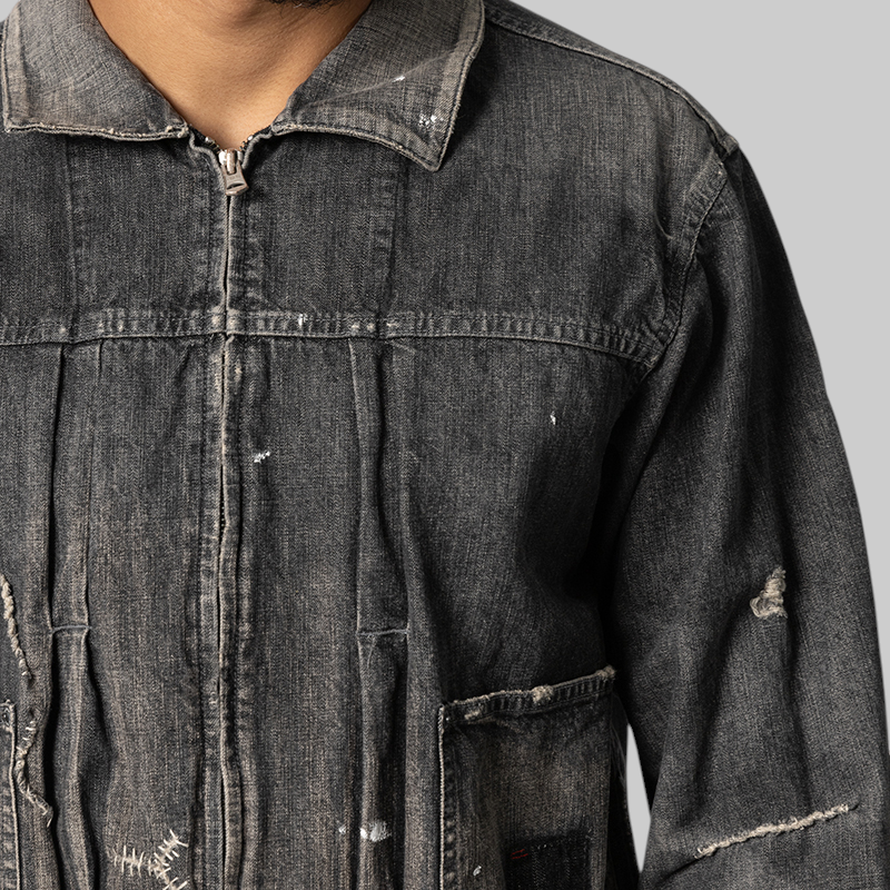 Savage LW Denim Zip Jacket - Black
