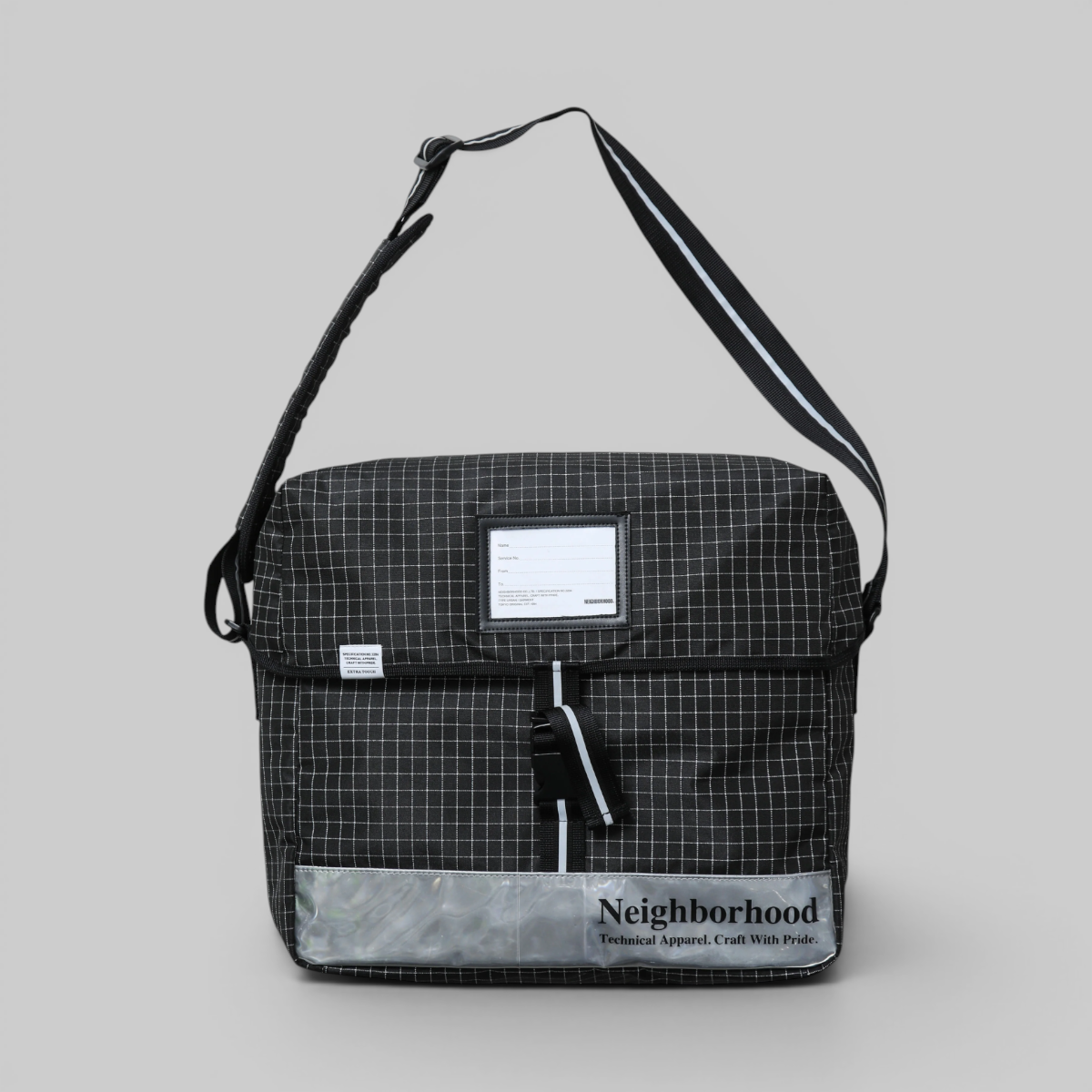 Reflective Messenger Bag - Black