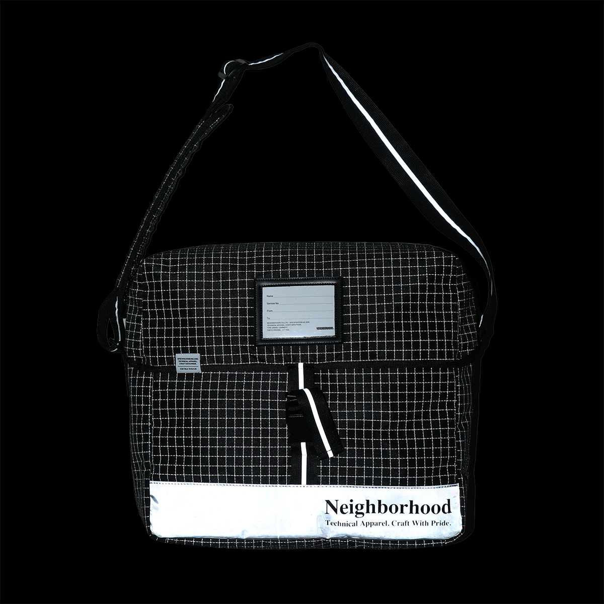 Reflective Messenger Bag - Black