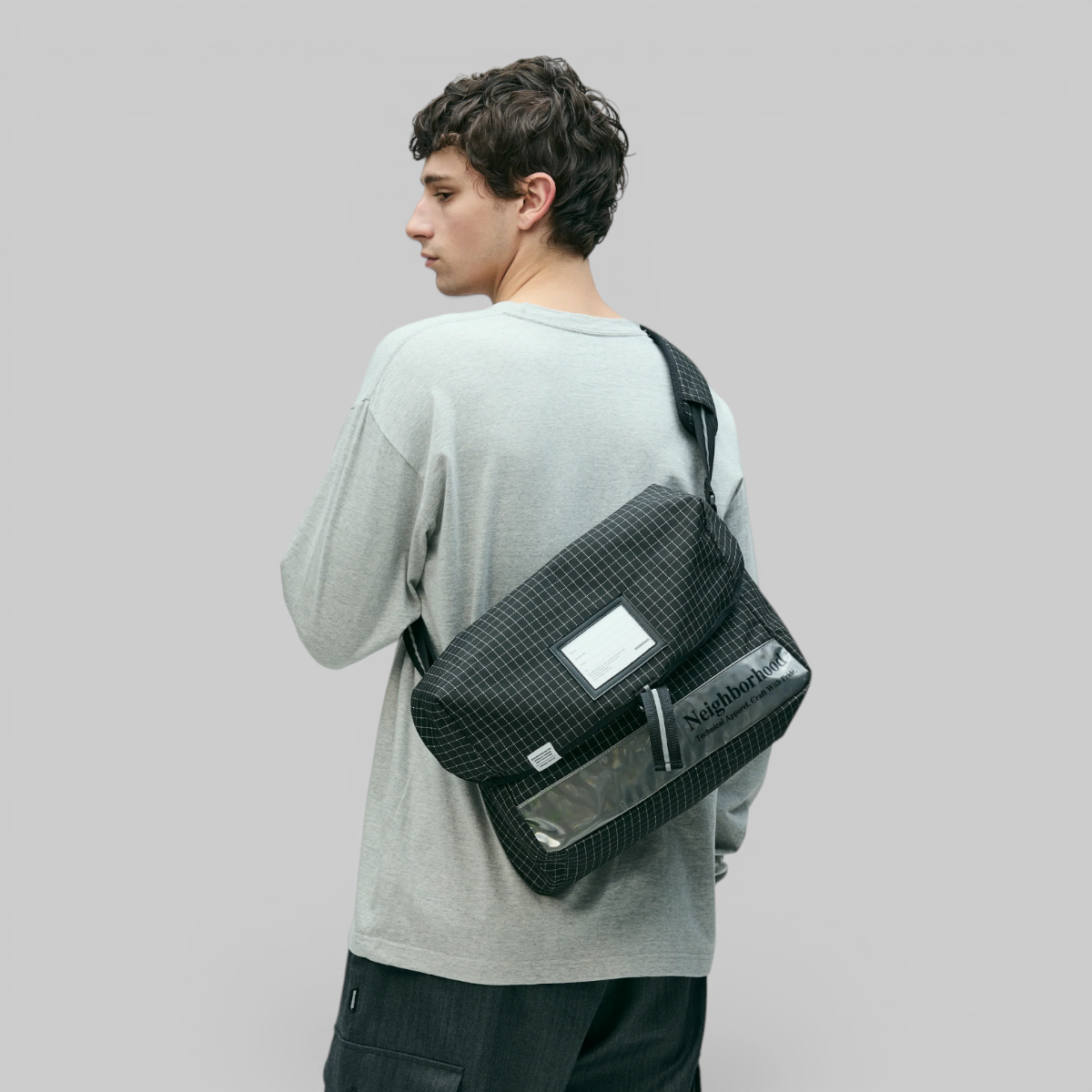 Reflective Messenger Bag - Black