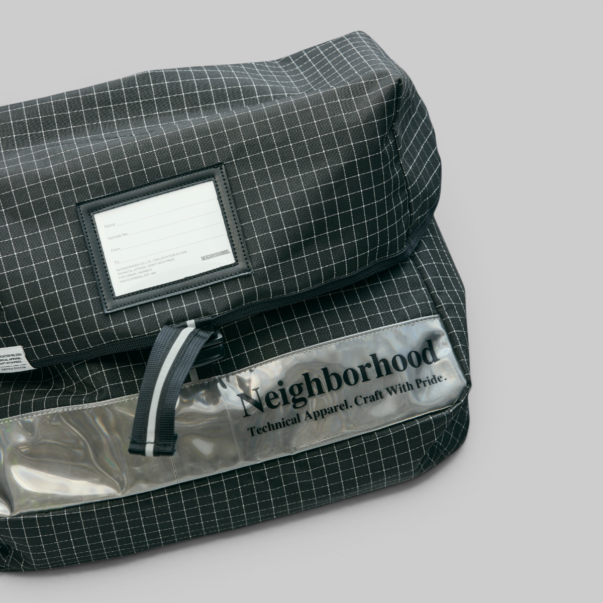 Reflective Messenger Bag - Black