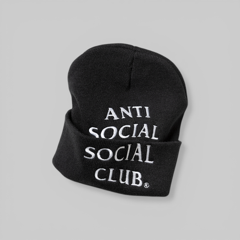Embroidered Beanie - Black