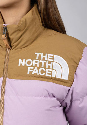 The North Face Women's 92 Low-Fi Hi-Tek Nuptse Jacket, Medium, Lupine/Utility Brown