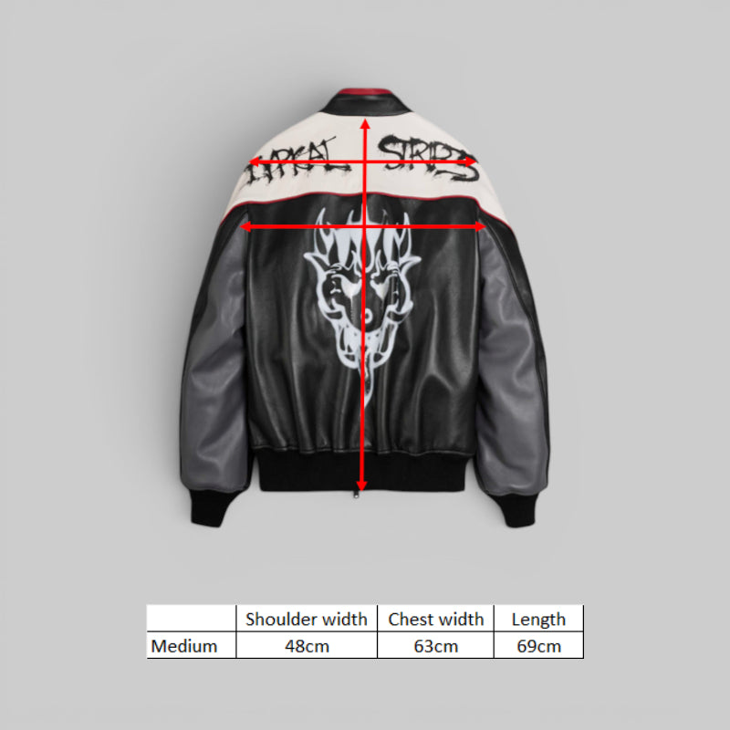 X CHITO Graphic Leather Biker Jacket