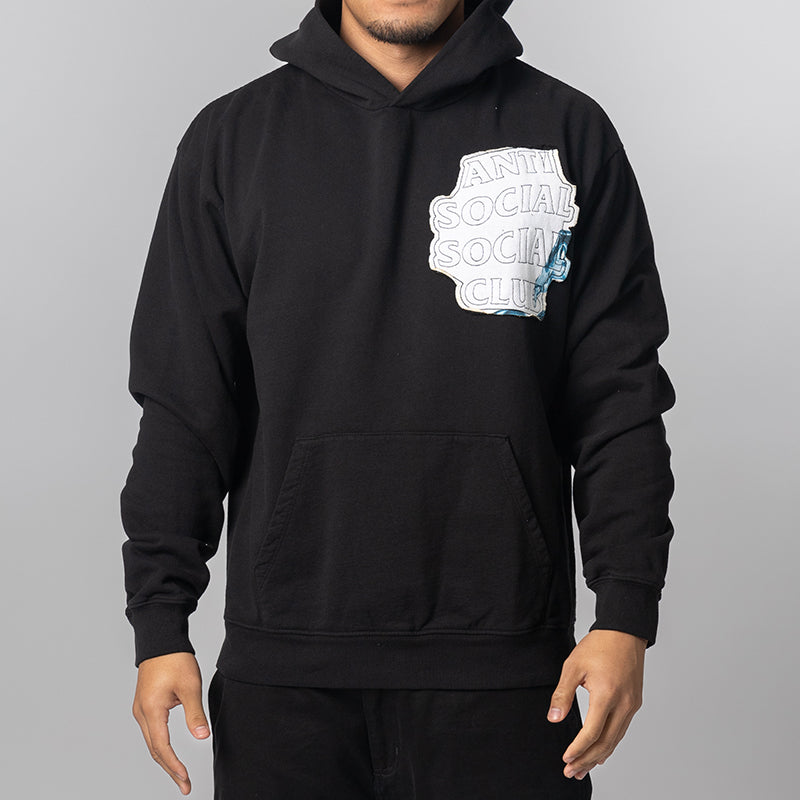 Abstract Applique Mind Games Hoodie - Black