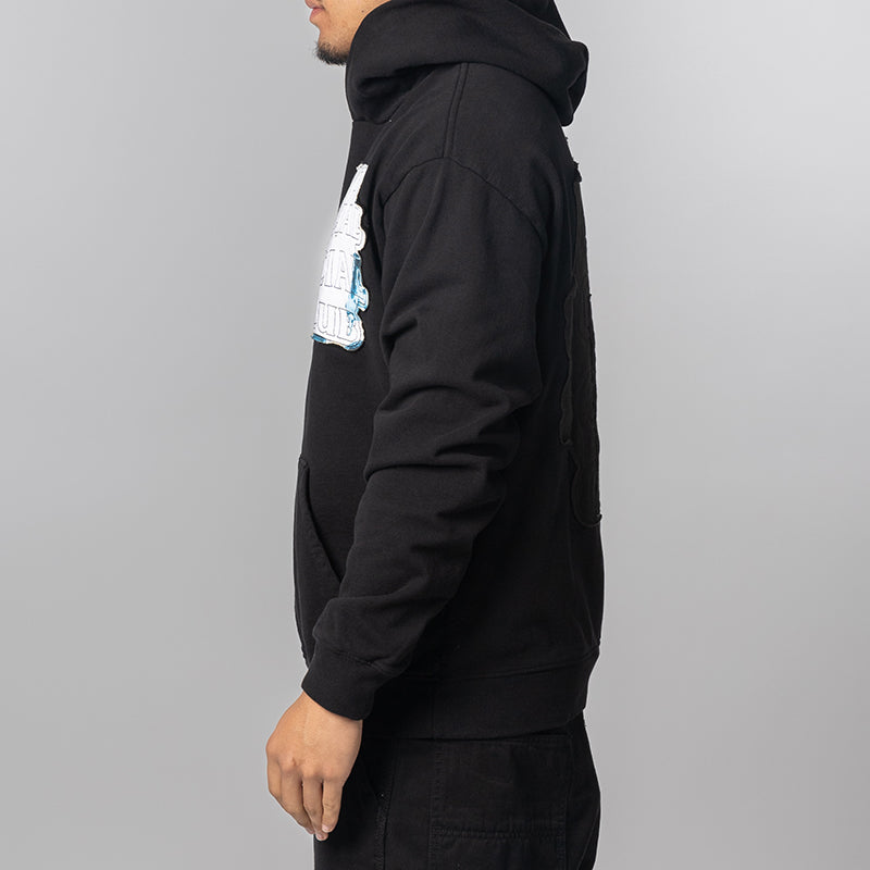 Abstract Applique Mind Games Hoodie - Black