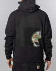 Abstract Applique Mind Games Hoodie - Black