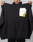 Abstract Applique Mind Games Hoodie - Black
