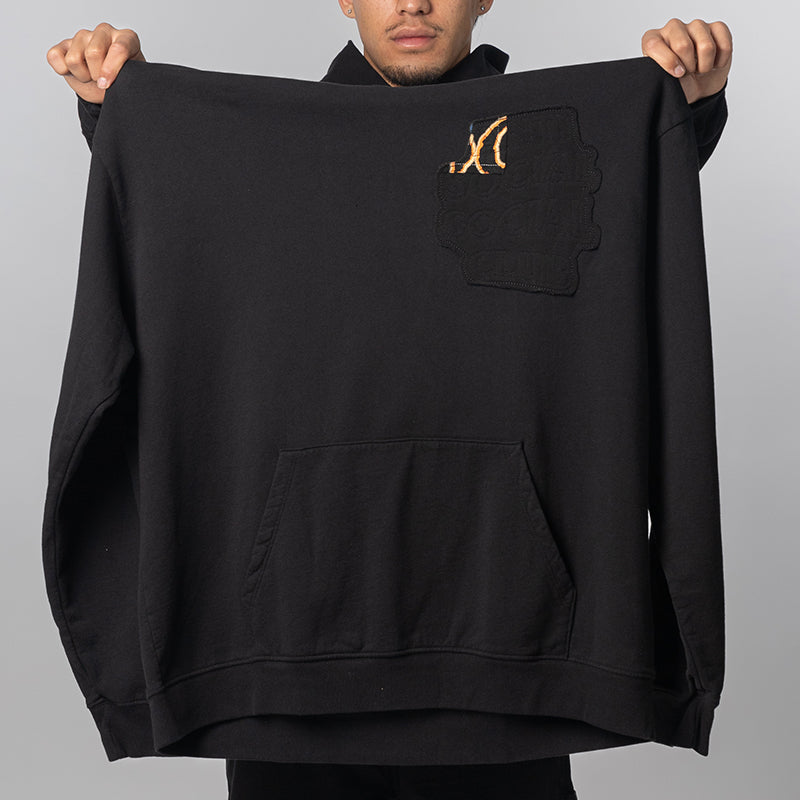 Abstract Applique Mind Games Hoodie - Black