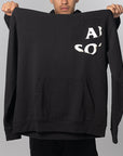 Abstract Applique Mind Games Hoodie - Black
