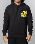 Abstract Applique Mind Games Hoodie - Black