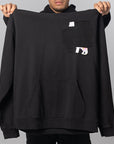 Abstract Applique Mind Games Hoodie - Black