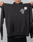 Abstract Applique Mind Games Hoodie - Black