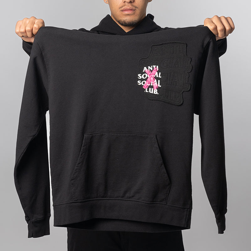 Abstract Applique Mind Games Hoodie - Black