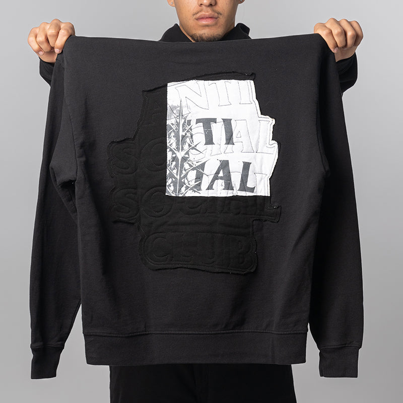 Abstract Applique Mind Games Hoodie - Black